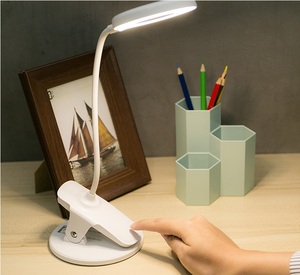 Portable Rechargeable 5W ABS LED Table Lamp Modern Design Cordless Desk Lamp <b>Clamp</b> Clip-On Power Supply Touch Control 3-Color - Product Image 5