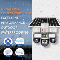 Lampadaire solaire avec surveillance par trois caméras, vision nocturne infrarouge, 360 degrés sans angle mort, charge par panneau solaire, 3 écrans