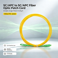 Câble de raccordement optique simplex monomode SC/APC vers SC/APC 9/125μm avec gaine PVC jaune pour FTTH