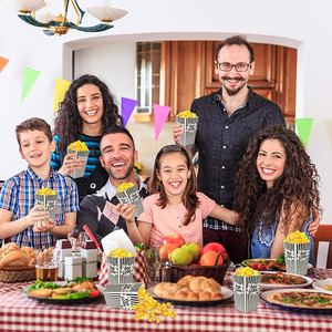 صناديق فشار ورقية مخصصة مطبوعة وشخصية صديقة للبيئة بطلاء غير لامع لحفلات أعياد الميلاد وليالي الأفلام باللونين الأسود والأبيض بالجملة - Product Image 3