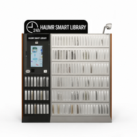 HAUMR RFID Meuble de bibliothèque intelligent avec écran tactile, casier de distribution de livres HF, borne de prêt de livres en libre-service