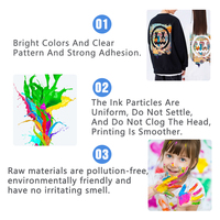Bouteille de 1000ML CMYKW 5 couleurs à base d'encre DTF sérigraphie textile DTF pour encre d'imprimante