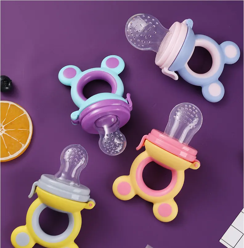 BPA Free Baby Fresh Food Teething Toys Pacifier Silicone Vegetable Fruits Feeder For Infants Toddler