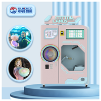 Nouvelle machine à barbe à papa automatique personnalisée, écologique, robotisée, en libre-service, électrique, rose, intelligente, distributeur automatique