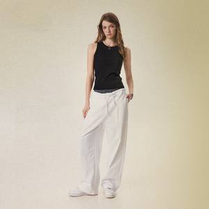 Regata Feminina de Moda em Algodão e Poliéster, Gola Redonda, Ajuste Slim, Respirável, Tricotada, Pesada, Lisa e Tingida, Sem Mangas - Product Image 3