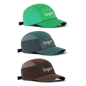 Concevez votre propre logo personnalisé Chapeau de camping et de course à pied à séchage rapide à 5 panneaux, casquette de camp en nylon à cinq panneaux avec étiquette tissée - Product Image 2