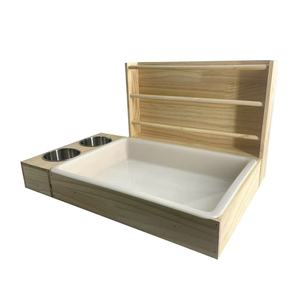 Wooden Hay Feeding Rack Rectangle Detachable For Rabbit Guinea Pig Hamster Ferret Small Animal Supplies - Product Image 5
