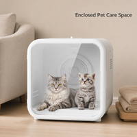 Boîte de séchage automatique pour animaux de compagnie en plastique de luxe, chats, chiens, contrôle intelligent de la température, flux d'air à 360°, ions négatifs, toilettage, moteur silencieux