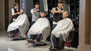 1Pc Water-Resistant Portable Pattern Barbershop <b>Cape</b> for Hair Cutting Apron Hairdressing Barber Accessories (Black <b>White</b>) - Product Image 5