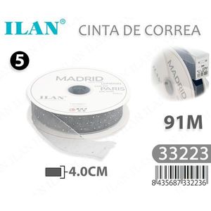 Nastro Decorativo ILAN 4.0Cm 91M Grigio Madrid a Pois per Artigianato e Cucito - Product Image 3