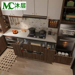 Meubles de cuisine de luxe, ensemble complet moderne, armoire de rangement, design de meubles avec tiroirs coulissants, îlot de cuisine - Product Image 3