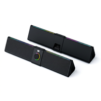 Barre de son magnétique RGB, haut-parleur sans fil Bluetooth, audio stéréo 3,5 mm AUX pour configuration de bureau de jeu, moniteur PC