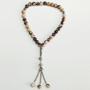 33 Australian Zebra Stone Muslim Prayer Beads Kehribar tasbeh Finger Tesbih Tasbeeh Tally Counter Muslim - Product Image 1