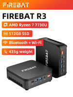 Mini PC Firebat R3 flambant neuf, AMD Ryzen 7 7730U, 16 Go de RAM, 512 Go de SSD, idéal pour les étudiants, construction de haute qualité, expédition instantanée