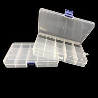 Boîte de rangement transparente rectangulaire à 15 compartiments en plastique PP de haute qualité pour la vente en gros
