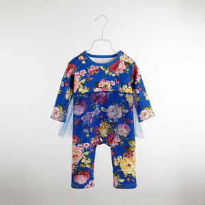 Wholesale Baby Clothing Long Sleeve Toddler Baby <b>Girl</b> Floral Romper With Lace <b>Tutu</b> <b>Skirt</b> - Product Image 4