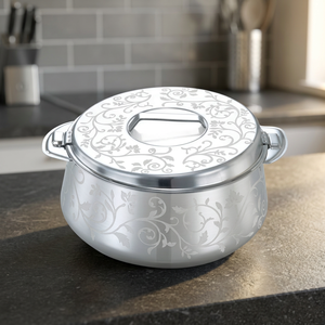 Casserole en acier inoxydable avec couvercle, design classique rond, durable, compatible gaz et induction, passe au lave-vaisselle - Product Image 2