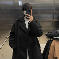 Manteau long en laine pour homme automne-hiver, style coréen, imperméable, double boutonnage, épais