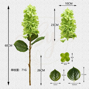 Y-H017 Flores de Hortensia Artificiales Hechas a Mano, Flores de Relleno al por Mayor, <span class=keywords><strong>Hortensias</strong></span> Verdes de Tacto Real para Decoraciones de Boda - Product Image 4