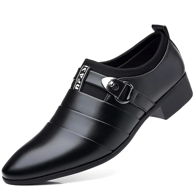 Heren Smoking Dress Shoes Matte Pu Lederen Splits Bovenste Slip-On Ademend Gevoerd Business Oxfords Formele Jurk Schoenen