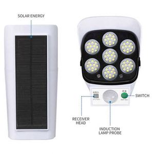 5W 500LM 77leds Sensor Security Wall Street Lamp Yard Outdoor <b>Solar</b> Garden Lights PIR DIM <b>Solar</b> Security <b>Camera</b> and Street Light - Product Image 3