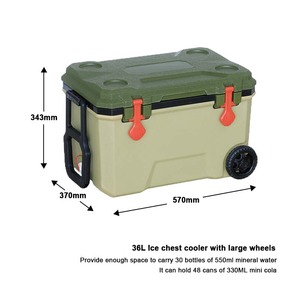 New Arrival High Quality Ice Food Fruit Fish <strong>Boxes</strong> PU Foam Thermal Insulated Waterproof 36L Ice Chest Cooler Box with Wheels - Product Image 3