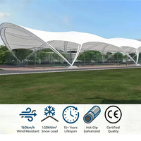 Structures de toiture en membrane de tissu PVDF imperméable pour stades, tentes pour terrains de football, de basketball, de tennis et de paddle