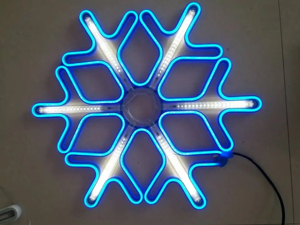 Bande lumineuse fluo à LED personnalisée en forme de flocons de neige, luminaire décoratif d'extérieur, étanche, idéal pour noël, nouvelle collection