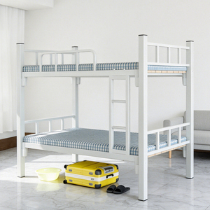 Lit superposé en métal robuste, style industriel, double sur grand lit, gain de place, pour dortoir de travailleurs, camp - Product Image 1