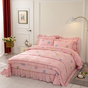 Koreanische Version von Lotus blatt Spitze Bett Rock Stil vierteilige Bettwäsche Quilt <span class=keywords><strong>Set</strong></span> <span class=keywords><strong>Set</strong></span> <span class=keywords><strong>Single</strong></span> - Product Image 5