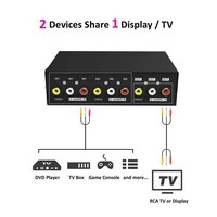 Yeni Çift Yönlü AV RCA Ses Video Anahtarı Dönüştürücü 4 Giriş 1 Çıkış Monitörler için USB KVM Anahtarı Metal Siyah