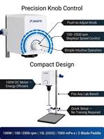 Agitador Eléctrico de Sobremesa JINGFEI OES-100 de 100W |   Mezclador de Laboratorio de 2500 RPM con Velocidad Variable para Mezclar 15L de Materiales de Viscosidad Media