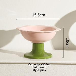 Bol en céramique surélevé pour chat, protège la colonne cervicale du chat, adapté aux aliments secs, humides et à l'eau - Product Image 6