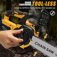 Tronçonneuse électrique sans fil 21V à batterie lithium, moteur sans balais 12 pouces, outil de coupe de bois portable pour jardin et usage domestique
