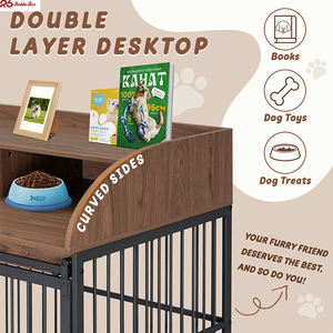 Meubles de caisse en bois pour chiens de grande et moyenne taille Chenil robuste avec espace de rangement - Product Image 3