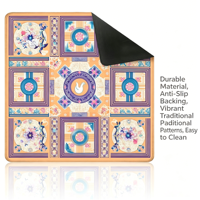 Tapis de table de mahjong carré de luxe, épais, silencieux, pliable et portable, antidérapant, pour jeux de cartes et de société