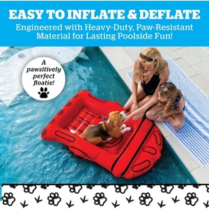 Flotador Inflable de PVC para Perros, Balsa Inflable de Vinilo Resistente para Perros Pequeños y Medianos, Diversión en la Piscina para Mascotas - Product Image 4