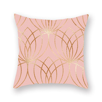 YINUAN Personalisierter Moderner Geometrischer Kissenbezug Roségold Rosa Dreiecksmuster Reißverschluss-Kissenhülle Sofa