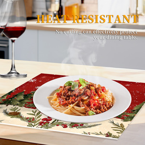 Manteles individuales de PVC con temática navideña, resistentes al agua y al aceite, aislantes del calor, para el comedor. - Product Image 3