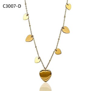 Collar con colgante de corazón Amy Amy, collar de cadena chapado en plata de acero inoxidable para mujer, joyería romántica para el día a día, regalo, C3007 - Product Image 3