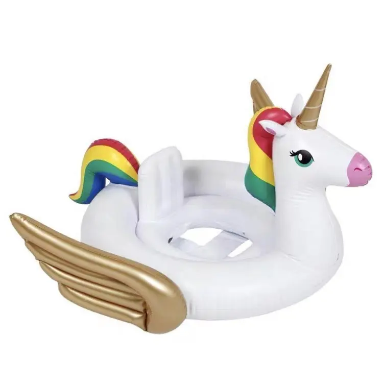 Cute Floating Ring Unicorn Inflatable Baby Seat Swim Ring Ride-on Toys inflatable baby pool float pool toy for water