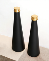 Maßgefertigte Luxus Frostglas Schwarze Glasflasche 500ml 250ml Edle Zylindrische Dünne Matte Schwarze Olivenölflasche