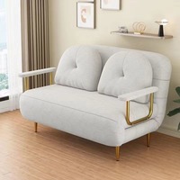 Sofa Bed 2-in-1 Rangka Metal Multifungsi Sofa Santai Lipat Sofa Cloud untuk Ruang Tamu Kamar Tidur Balkon Ruang Sewa