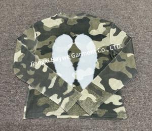 사용자 정의 와플 니트 스웻셔츠 풀 프린트 스트리트웨어 그래픽 면 대형 위장 열 긴 소매 셔츠 크루넥 남성 - Product Image 6