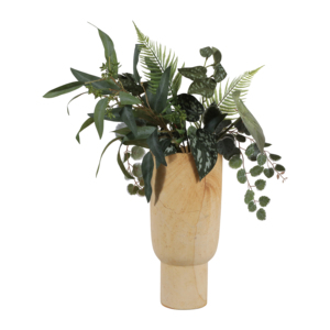 Vaso cilindrico in arenaria, elemento decorativo scultoreo moderno per l'arredamento del soggiorno e degli interni di casa. - Product Image 2