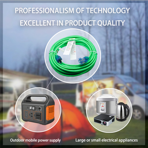 Màu xanh lá cây NEMA 5-15p + NEMA 5-15r chúng tôi dây nguồn với chúng tôi ổ cắm cắm mở rộng AC cáp điện 15m sjtw 3x2, 08mm với ánh sáng màu đỏ - Product Image 6