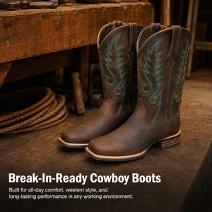 Bottes <span class=keywords><strong>de</strong></span> cowboy occidentales mi-mollet pour femmes, <span class=keywords><strong>en</strong></span> cuir <span class=keywords><strong>de</strong></span> vachette, à bout carré, à enfiler, semelle extérieure <span class=keywords><strong>en</strong></span> caoutchouc antidérapante, doublure <span class=keywords><strong>en</strong></span> soie <span class=keywords><strong>de</strong></span> <span class=keywords><strong>lait</strong></span>, toutes saisons - Product Image 6