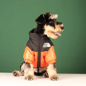 Toptan köpek yüz modası yüksek marka kışlık mont ceket Pet giyim tasarımcıları lüks köpek giysileri
