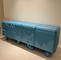 Buffet en bois massif de luxe, style moderne, pour hôtel, maison, bar, texture artistique, écologique, modulaire, facile à nettoyer, durable