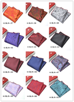 PS07 mouchoirs de poche en soie polyester pour hommes Paisley Pattern mouchoirs à main foulard de poche personnalisé pour costumes d'affaires 50 couleurs